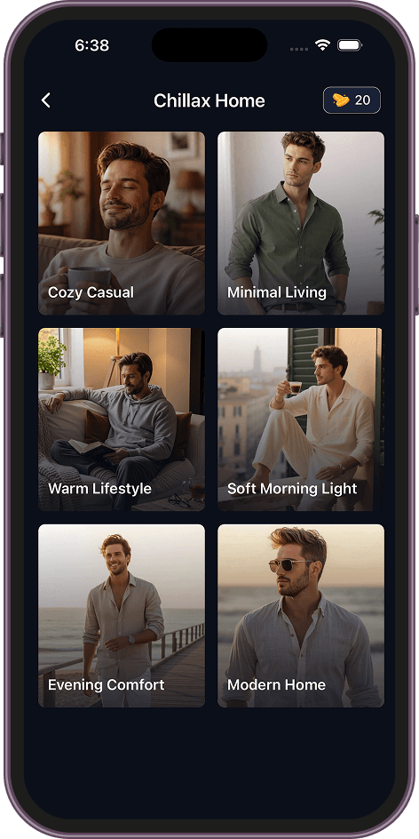 Chillax Home category screen