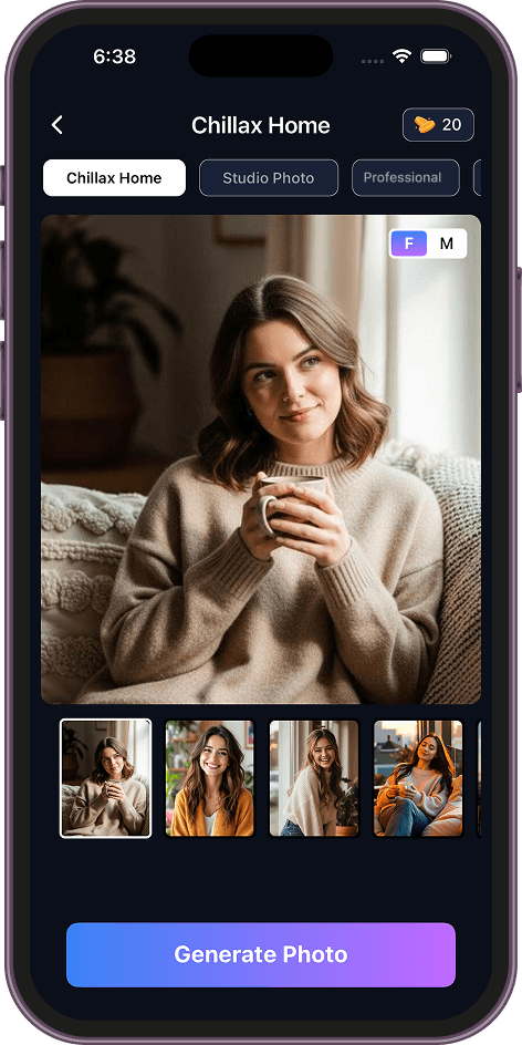 Generate photo screen